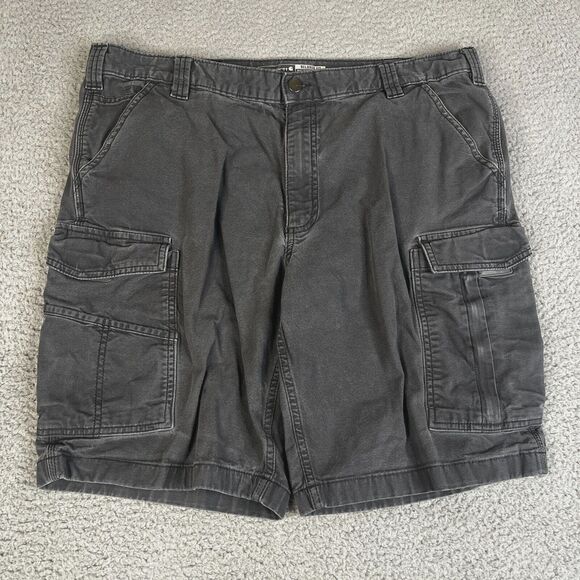 Carhartt Cargo Shorts Mens 40 Gray Relaxed Fit 10" Utility Canvas Work BS3542 - Picture 1 of 12